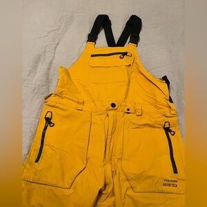 Volcom Bright Yellow Gore-Tex Bib Overalls